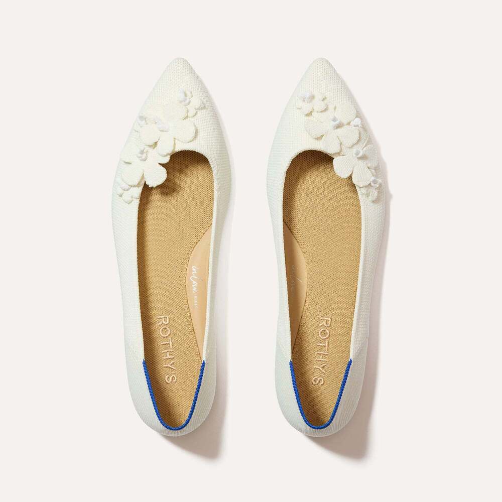 Rothy's The Petal Point II - White Size 8